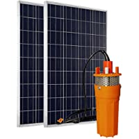ECO-WORTHY Sistema de agua con energía solar de 24 voltios- panel solar fotovoltaico policristalino 2pcs100W + 1pc 24V…